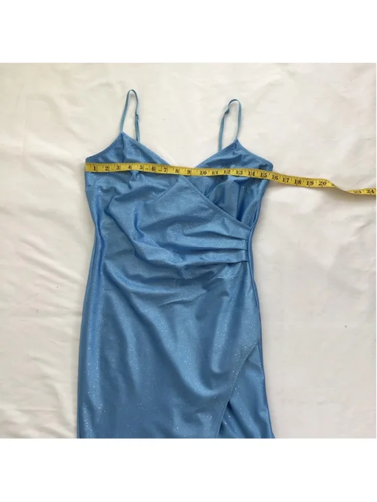 Honey and Rosi Women Elegant Blue Sparkle Asymmetrical Dress M - Picture 9 of 12